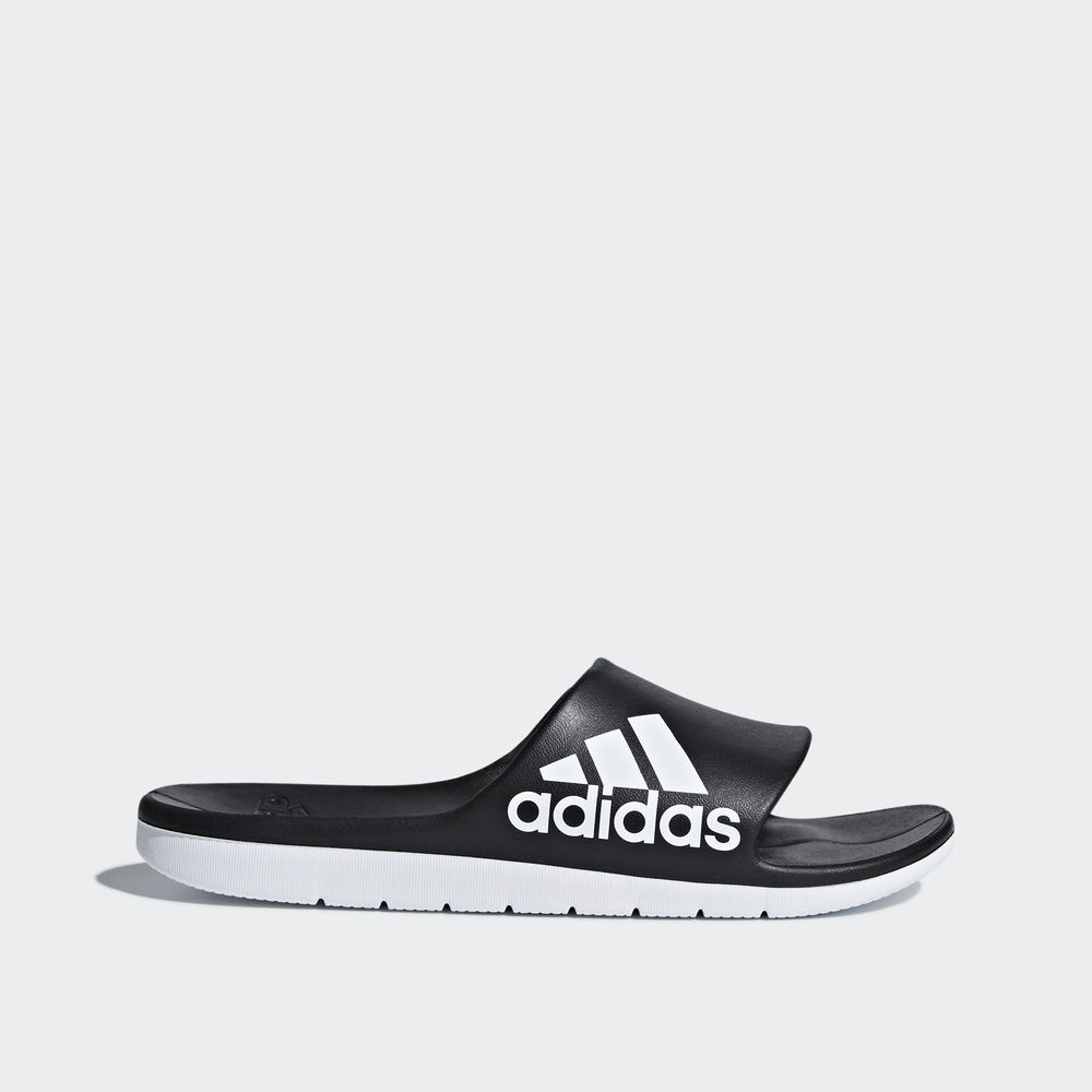 Adidas Aqualette Cloudfoam Slides - παντοφλες ανδρικα - Μαυρα/Ασπρα/Ασπρα,Μέγεθος: EU 36 – 54 2/3 (7